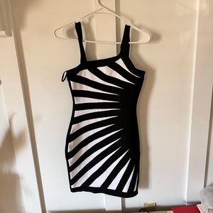 Black and white mini dress